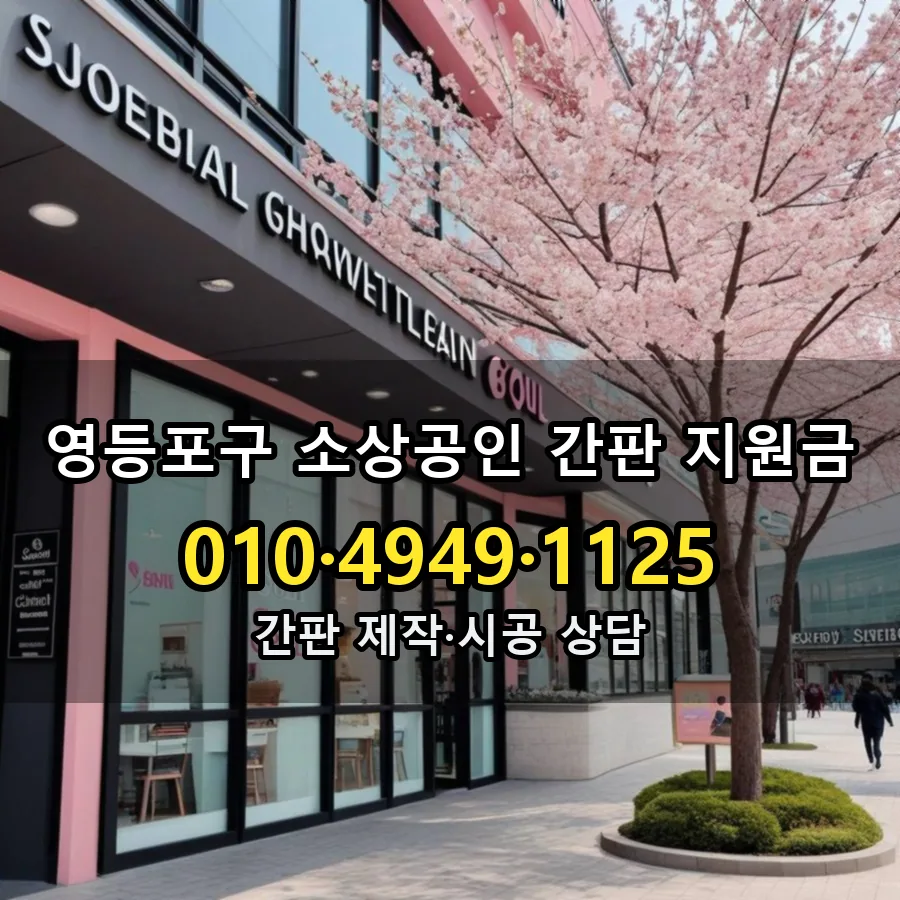 소상공인 간판 지원금 제작·시공 모습